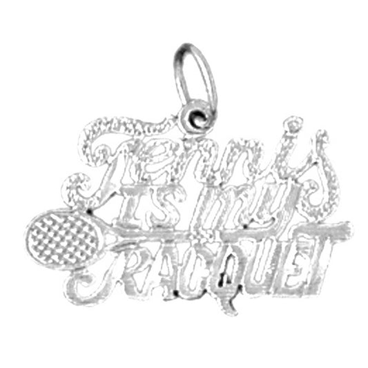 Sterling Silver Tennis Is My Racquet Pendant