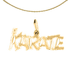 Sterling Silver Karate Pendant (Rhodium or Yellow Gold-plated)