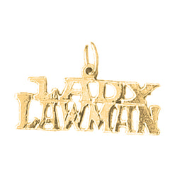 Yellow Gold-plated Silver Lady Lawman Pendant