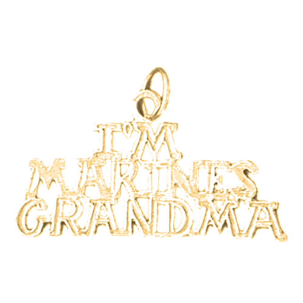 Yellow Gold-plated Silver I'M Marines Grandma Pendant