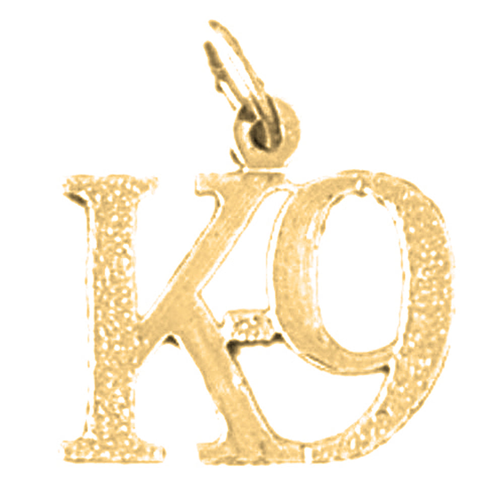 Yellow Gold-plated Silver K-9 Pendant