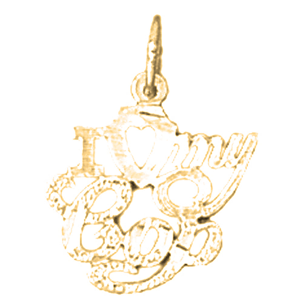 Yellow Gold-plated Silver I Love My Cop Pendant