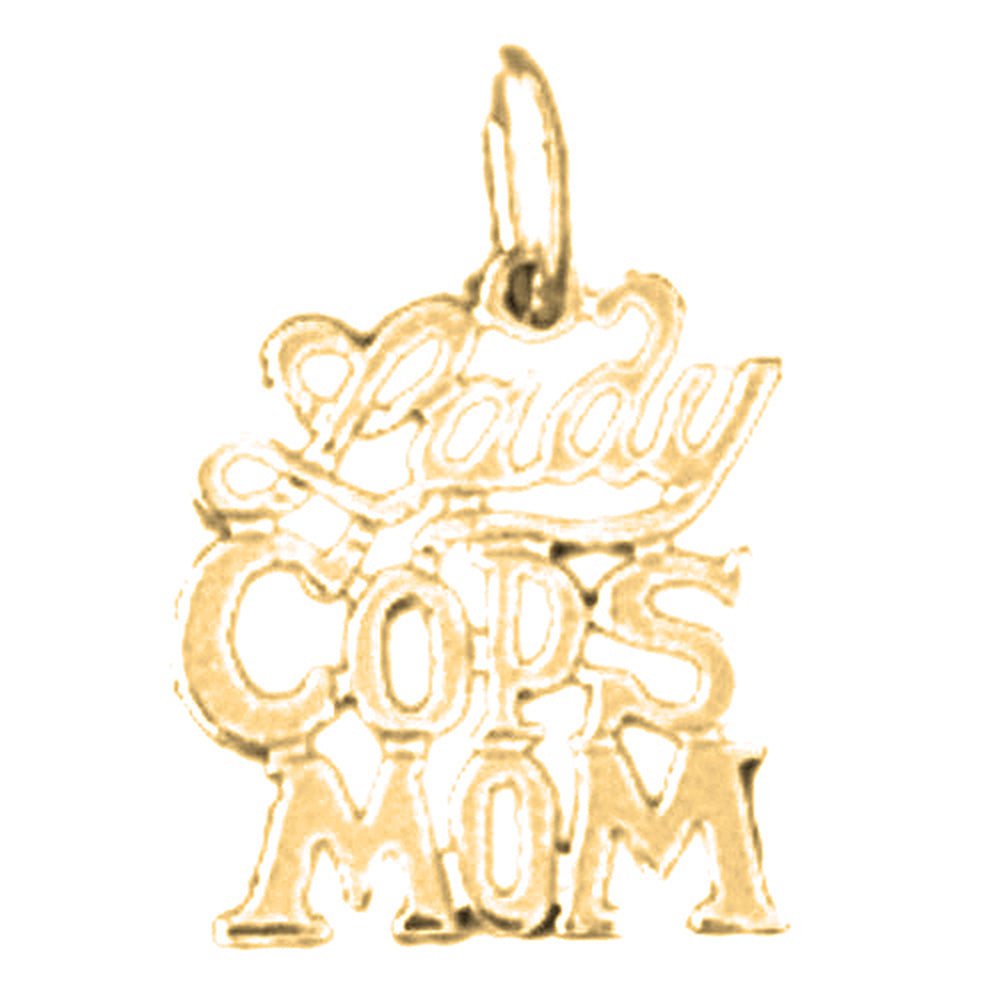 Yellow Gold-plated Silver Lady Cops Mom Pendant