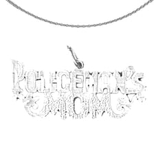 Sterling Silver Policeman's Mom Pendant (Rhodium or Yellow Gold-plated)