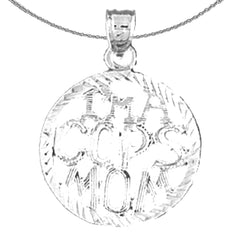 Sterling Silver I'M A Cops Mom Pendant (Rhodium or Yellow Gold-plated)