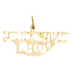 Yellow Gold-plated Silver Policeman's Lady Pendant