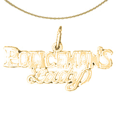 Anhänger „Polizistin“ aus Sterlingsilber (rhodiniert oder gelbvergoldet)