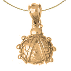 Sterling Silver Flower Pendant (Rhodium or Yellow Gold-plated)