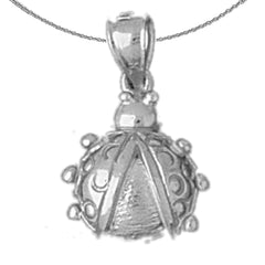 Sterling Silver Flower Pendant (Rhodium or Yellow Gold-plated)