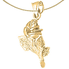 Sterling Silver Rose Pendant (Rhodium or Yellow Gold-plated)