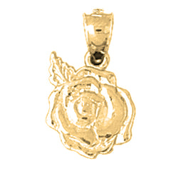 Yellow Gold-plated Silver Rose Pendant