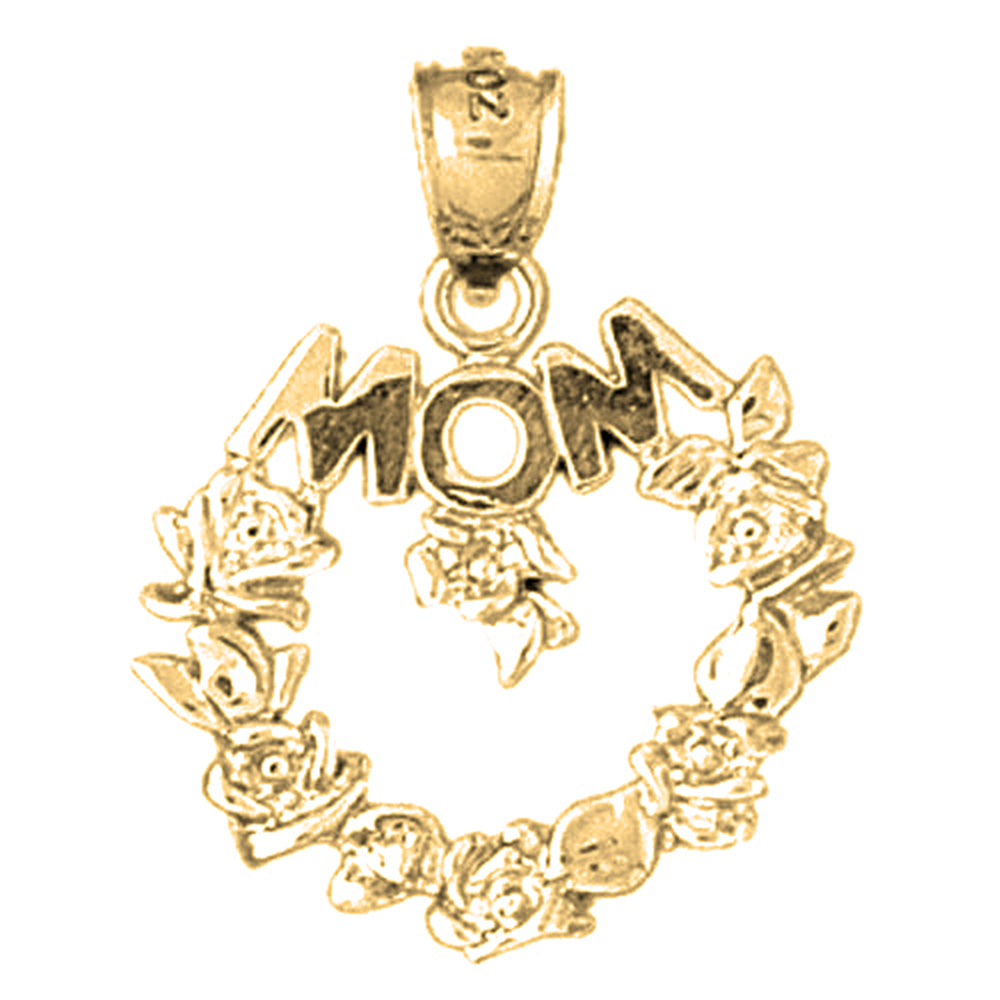 Yellow Gold-plated Silver Mom Pendant
