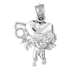 Sterling Silver Love With Angel Pendant