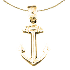 Ankeranhänger aus Sterlingsilber (rhodiniert oder gelbvergoldet)