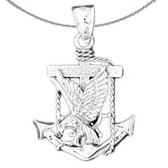 Ankeranhänger aus Sterlingsilber (rhodiniert oder gelbvergoldet)