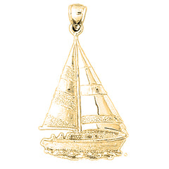 Yellow Gold-plated Silver Sailboat Pendant