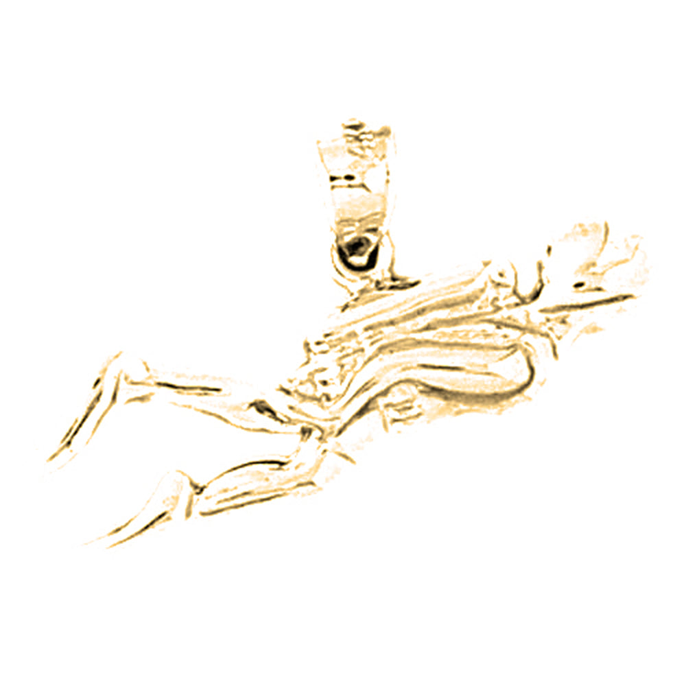 Yellow Gold-plated Silver Scuba Man Pendant