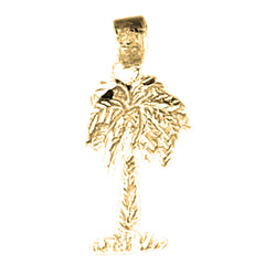 Yellow Gold-plated Silver Palm Tree Pendant
