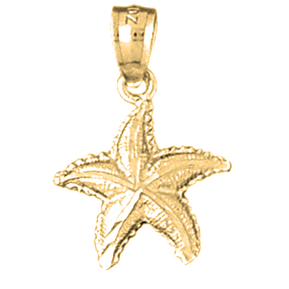 Yellow Gold-plated Silver Starfish Pendant
