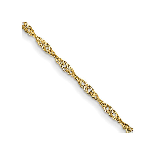 14K Yellow Gold 1mm Singapore Chain