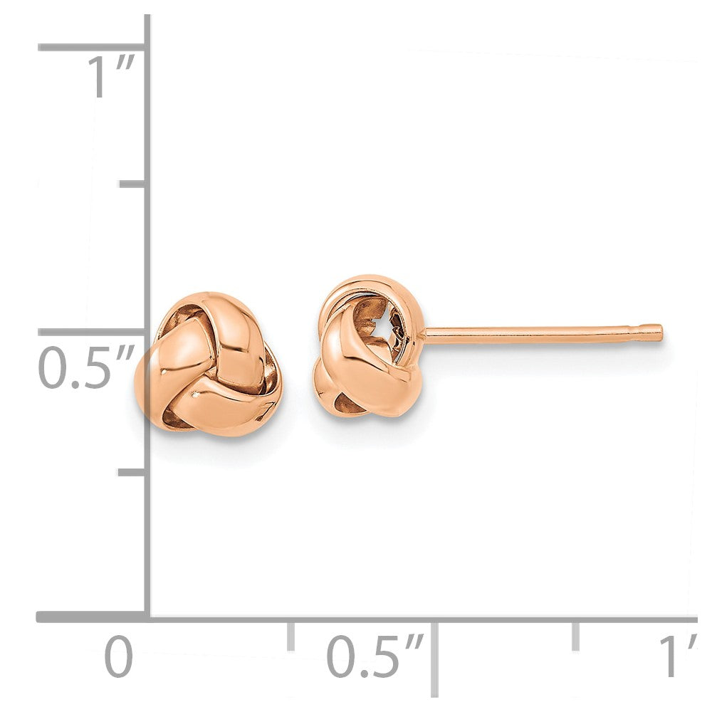 10K Rose Gold Polished Love Knot Post Earrings