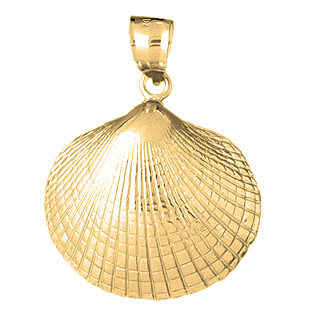 Yellow Gold-plated Silver Shell Pendant