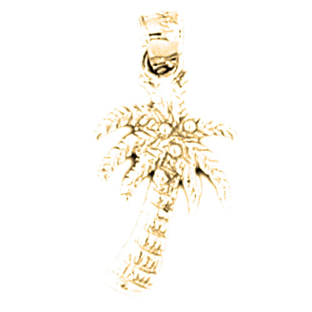 Yellow Gold-plated Silver Palm Tree Pendant