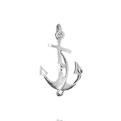 Sterling Silver Anchor With Rope Pendant