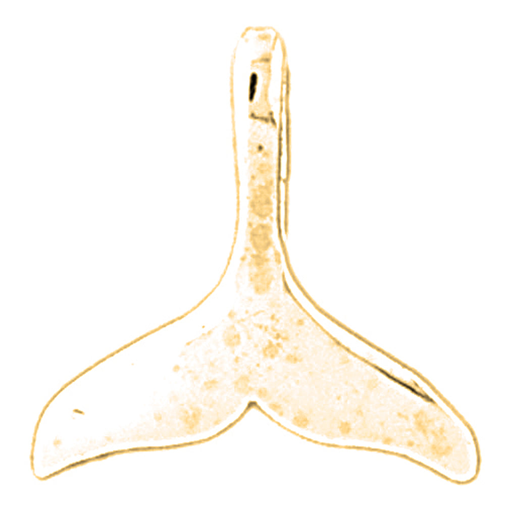 Yellow Gold-plated Silver Whale Tale Pendant