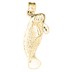Yellow Gold-plated Silver Manitee Pendant