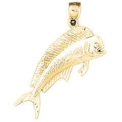 Yellow Gold-plated Silver Mahi Mahi Pendant