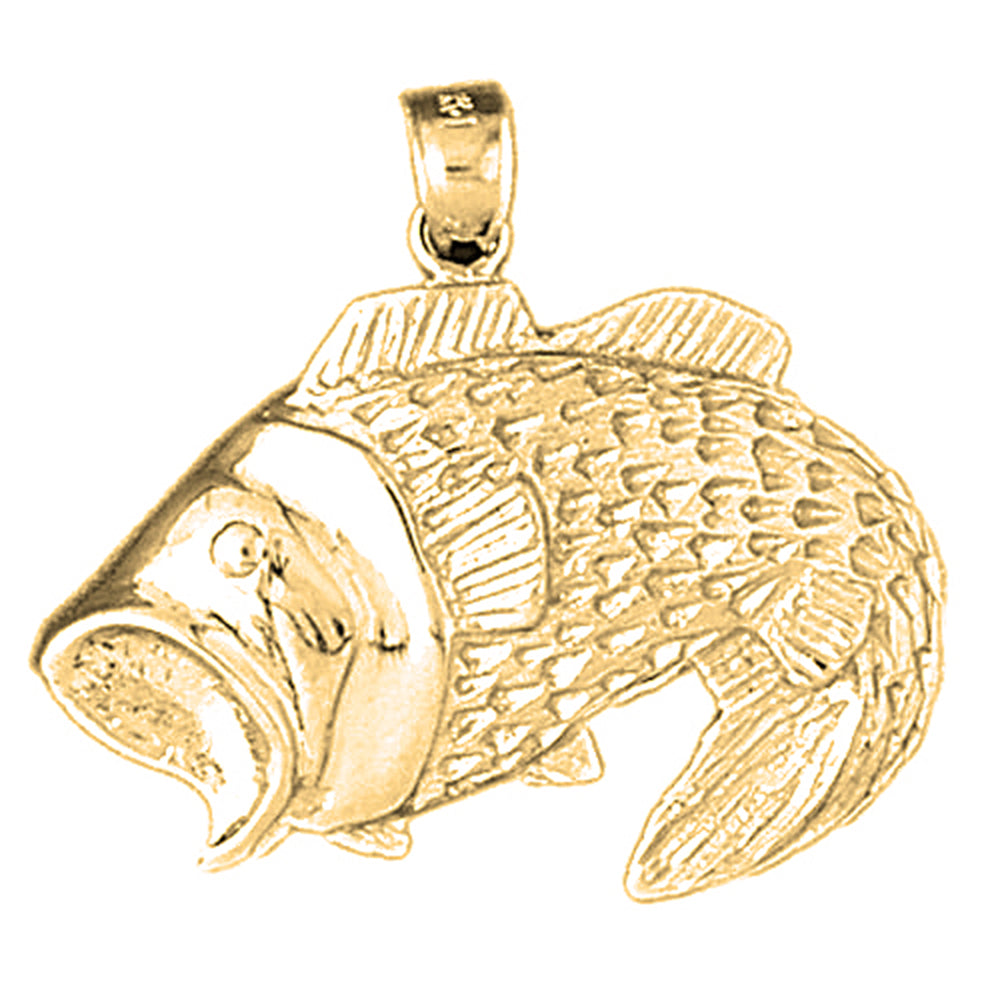 Yellow Gold-plated Silver Bass Pendant
