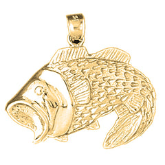 Yellow Gold-plated Silver Bass Pendant