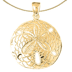 Sterling Silver Sand Dollar Pendant (Rhodium or Yellow Gold-plated)