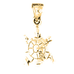 Yellow Gold-plated Silver Turtle Pendant