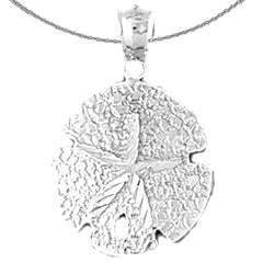 Sterling Silver Sand Dollar Pendant (Rhodium or Yellow Gold-plated)