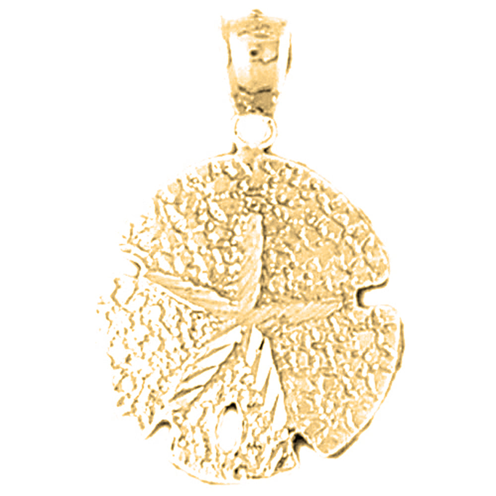 Yellow Gold-plated Silver Sand Dollar Pendant