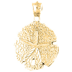 Yellow Gold-plated Silver Sand Dollar Pendant