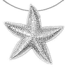 Sterling Silver Starfish Pendant (Rhodium or Yellow Gold-plated)