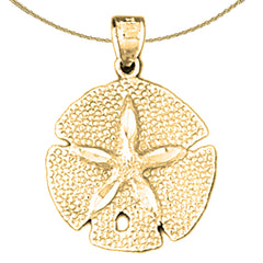 Sterling Silver Sand Dollar Pendant (Rhodium or Yellow Gold-plated)