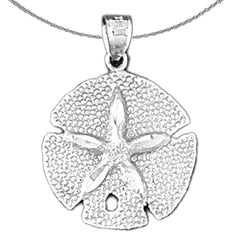 Sterling Silver Sand Dollar Pendant (Rhodium or Yellow Gold-plated)