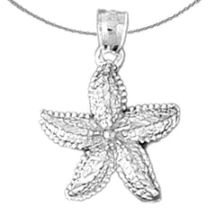 Colgante de estrella de mar de plata de ley (bañado en rodio o oro amarillo)