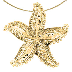 Colgante de estrella de mar de plata de ley (bañado en rodio o oro amarillo)