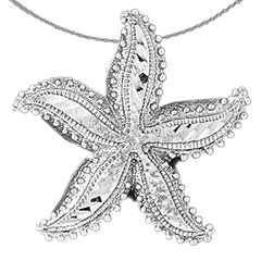 Colgante de estrella de mar de plata de ley (bañado en rodio o oro amarillo)