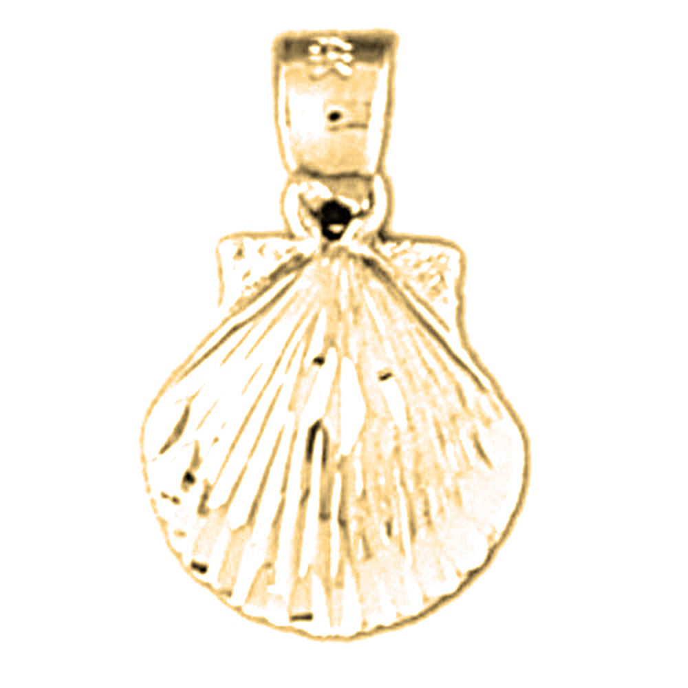 Yellow Gold-plated Silver Shell Pendant