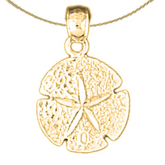 Sterling Silver Sand Dollar Pendant (Rhodium or Yellow Gold-plated)