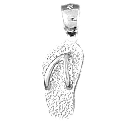 Sterling Silver 3D Flip Flop Pendant