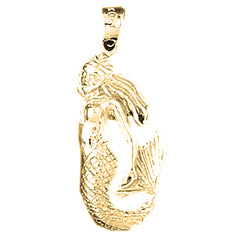Yellow Gold-plated Silver Mermaid Pendant