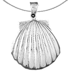 Sterling Silver Sea Shell Pendant (Rhodium or Yellow Gold-plated)