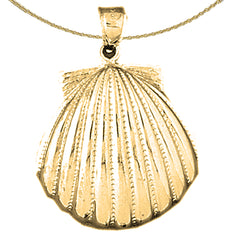 Sterling Silver Sea Shell Pendant (Rhodium or Yellow Gold-plated)